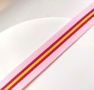 1 metro de cinta bandera rosa españa nylon a doble cara 15mm
