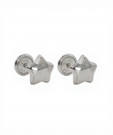 Pendientes beb estrella lisa en Plata 925  5 mm