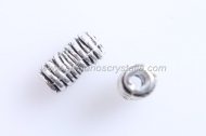 10 ABALORIOS TUBO CUERDA PLATA ANTIGUA 11x6mm