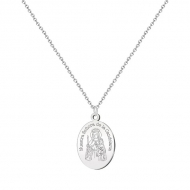 Colgante con cadena y medalla Virgen de Candelaria, Acero Plateado