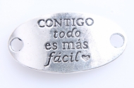 CONECTOR Contigo todo es ms fcil PLATA ANTIGUA 38x20mm