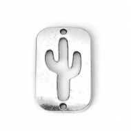 5 CONECTORES C�CTUS HUECO PLATA ANTIGUA 33x20mm