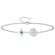 Pulsera Tetragramaton con Nudo de Bruja y Aventurina Verde