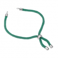 Pulsera semiacabada cordn verde turquesa oscuro  y acero 3mm