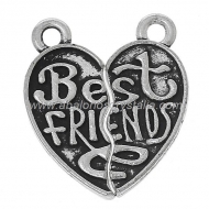 CORAZN DIVISIBLE Best friends PLATA ANTIGUA 22x10mm