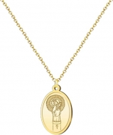 Collar con colgante medalla 1.8cm Virgen del Pilar acero inox. dorado modelo 2
