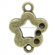 5 CONECTORES BRONCE FLOR 24x18mm