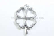 5 TRBOLES HUECOS PLATA ANTIGUA 24x17mm