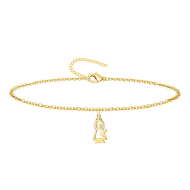 Pulsera cadena e imagen silueta 2, Virgen del Pilar, Acero Dorado