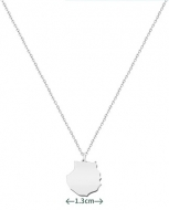 Colgante con cadena mapa Isla de Gran Canaria, Acero Plateado