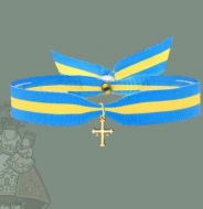 Pulsera bandera de Asturias con Cruz de la Victoria, Acero Dorado