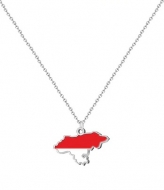 Colgante con cadena Mapa Cantabria lacado, Acero Plateado