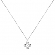 Collar con cadena y colgante Lauburu con strass, Acero Plateado