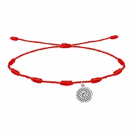 Pulsera 7 Nudos con estela cntabra Lbaro, Acero Plateado