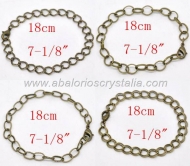 4 CADENAS-PULSERA BRONCE ANTIGUO CON MOSQUETN 18 CM (INCLUYE 4 MODELOS)