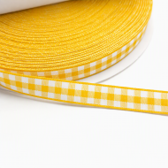 1 Bobina 40 metros cinta de vichy cuadros Amarillo y Blanco 10mm