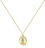 Colgante con cadena Virgen de los desamparados, Acero Dorado