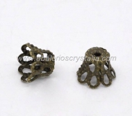 20 CASQUILLAS FILIGRANAS BRONCE 5x6mm