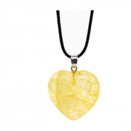 Collar con colgante corazn piedra Cuarzo citrino
