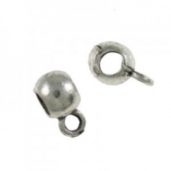 50 MINI COLGADORES CON ANILLA PLATA ANTIGUA 7x3mm