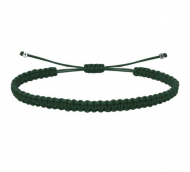 Pulsera ajustable macram� verde oscuro con acero