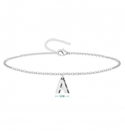 Pulsera de Acero plateado con Inicial colgante a escoger