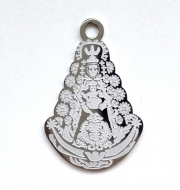 1 Colgante medalla Virgen Rocio acero inoxidable 26x17mm