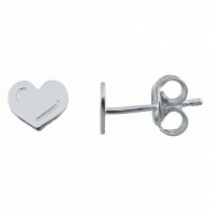 Pendientes mini corazn en Plata 925  6x5 mm