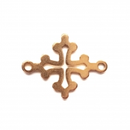 1 conector cruz de Occitania acero inoxidable dorado 20x15mm