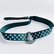 Pulsera virgen del Roco cinta de lunares verde oscuro