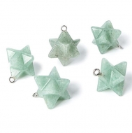 Colgante de Aventurina verde natural Estrella Merkaba