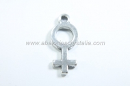 10 COLGANTES SMBOLO FEMENINO PLATA ANTIGUA 18x8mm