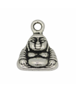 10 COLGANTES BUDA PLATA ANTIGUA 12x10mm