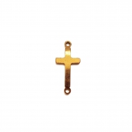 1 Conector cruz acero inoxidable dorado 22x10mm