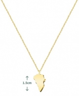 Colgante con cadena mapa Isla de la Palma, Acero Dorado