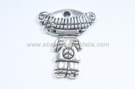 5 COLGANTES NI�A LOLITA HIPPY PLATA ANTIGUA 26x21mm