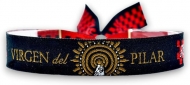 Pulsera Bordada Virgen del Pilar Negro y Cachirulo 15mm, cierre corredero