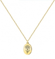 Colgante con cadena Clavel, Acero Dorado