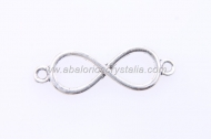 10 CONECTORES INFINITO PLATA ANTIGUA 30x10mm