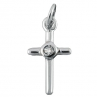 Colgante cruz circonita 8 x 15 mm Plata de Ley 925