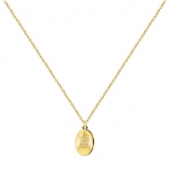 Collar acero inoxidable dorado con colgante medalla Virgen Begoa