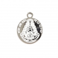 1 Colgante medalla Virgen Rocio acero inoxidable 20x17mm