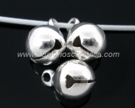 10 Cascabeles metlicos plateados 8 mm
