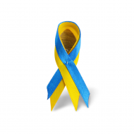 Lazo solidario doble bandera Ucrania amarillo y azul con imperdible metlico