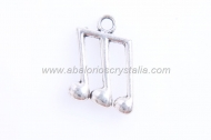 5 COLGANTES NOTA MUSICAL PLATA ANTIGUA 20x12mm