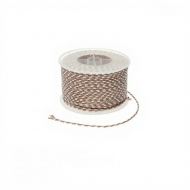 1 Bobina de algodn trenzado rosa-gris-dorado 2mm, 45 metros aprox.