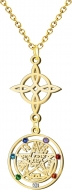 Colgante Tetragramaton con Nudo de Bruja Acero color Dorado 18x18mm