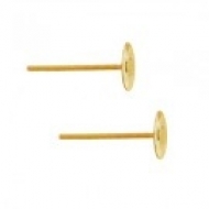 26 PENDIENTES PALILLO BASE PLANA DORADO 12x4mm + TRASERAS DE SILICONA