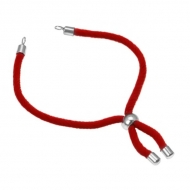 Pulsera semiacabada cord�n rojo y acero 3mm