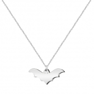 Colgante con cadena de Lo Rat Penat Murcilago de Jaume I, Acero Plateado